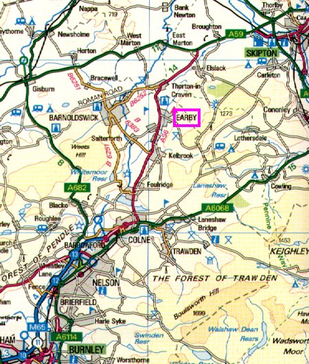 Jackson's Fishing Tackle  Earby - Location Map